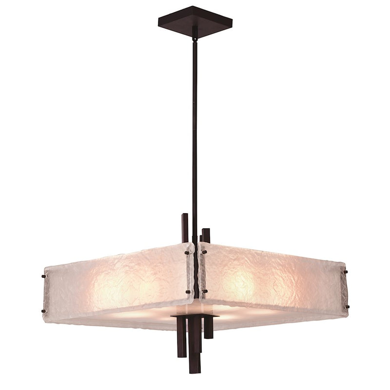 CWI Assunta 10 Light Drum Shade Chandelier, Black/Frosted