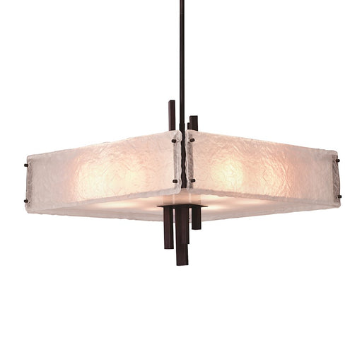 CWI Assunta 10 Light Drum Shade Chandelier, Black/Frosted