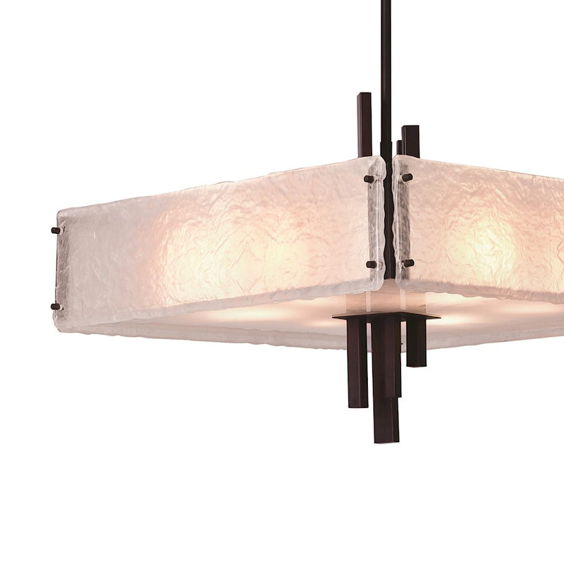 CWI Assunta 10 Light Drum Shade Chandelier, Black/Frosted