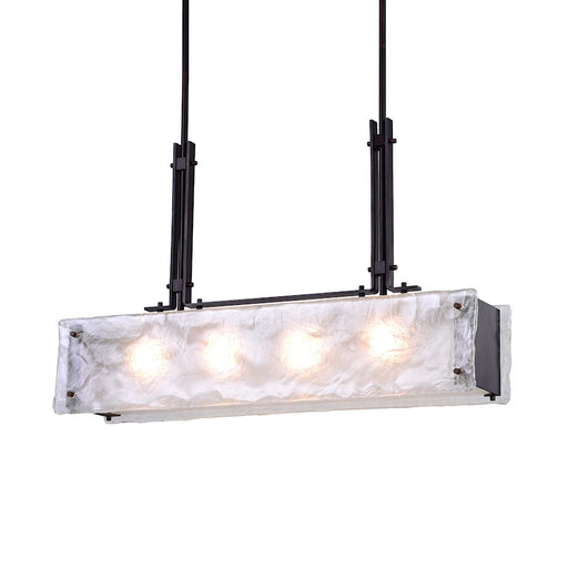 CWI Assunta 4 Light Drum Shade Chandelier, Black/Frosted