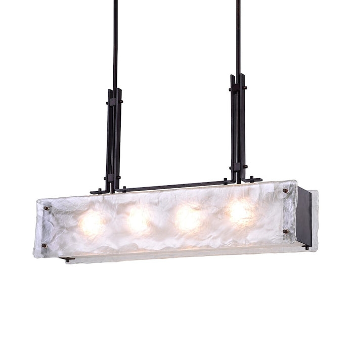 CWI Assunta 4 Light Drum Shade Chandelier, Black/Frosted