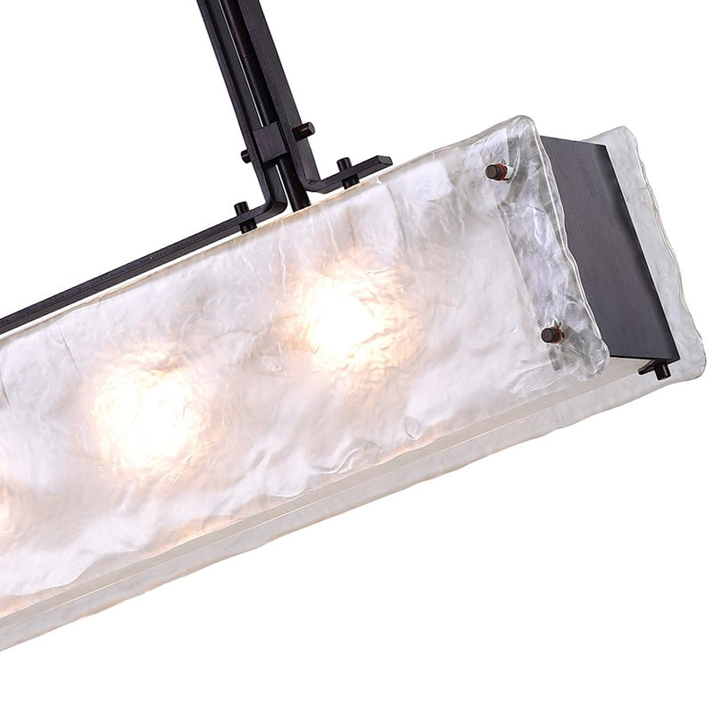 CWI Assunta 4 Light Drum Shade Chandelier, Black/Frosted