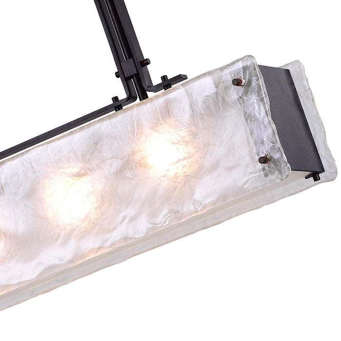 CWI Assunta 4 Light Drum Shade Chandelier, Black/Frosted