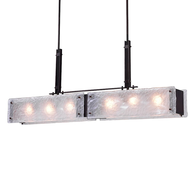 CWI Assunta 6 Light Drum Shade Chandelier, Black/Frosted
