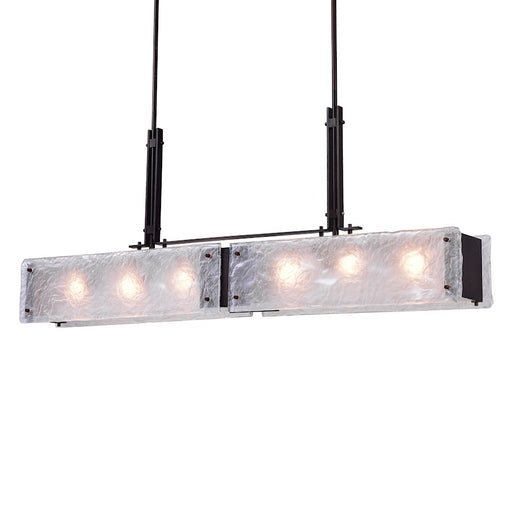CWI Assunta 6 Light Drum Shade Chandelier, Black/Frosted