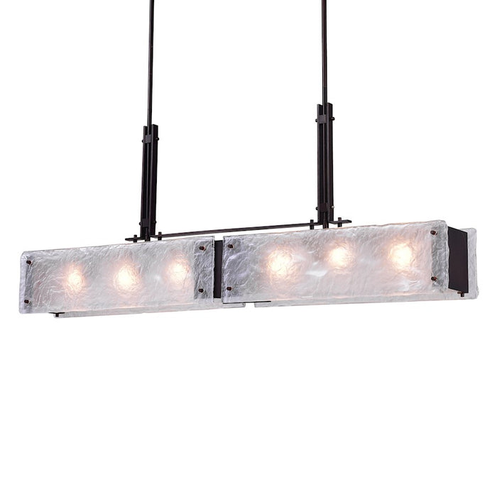 CWI Assunta 6 Light Drum Shade Chandelier, Black/Frosted
