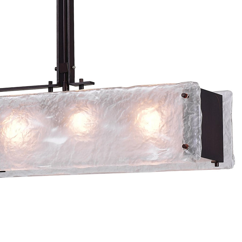 CWI Assunta 6 Light Drum Shade Chandelier, Black/Frosted