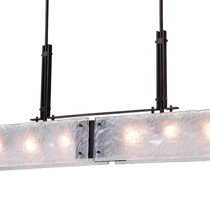 CWI Assunta 6 Light Drum Shade Chandelier, Black/Frosted