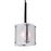 CWI Assunta 1 Light Drum Shade Mini Pendant, Black/Frosted