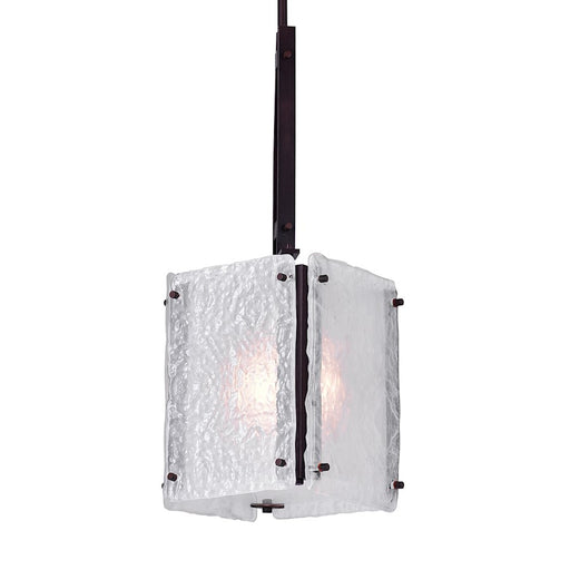 CWI Assunta 1 Light Drum Shade Mini Pendant, Black/Frosted