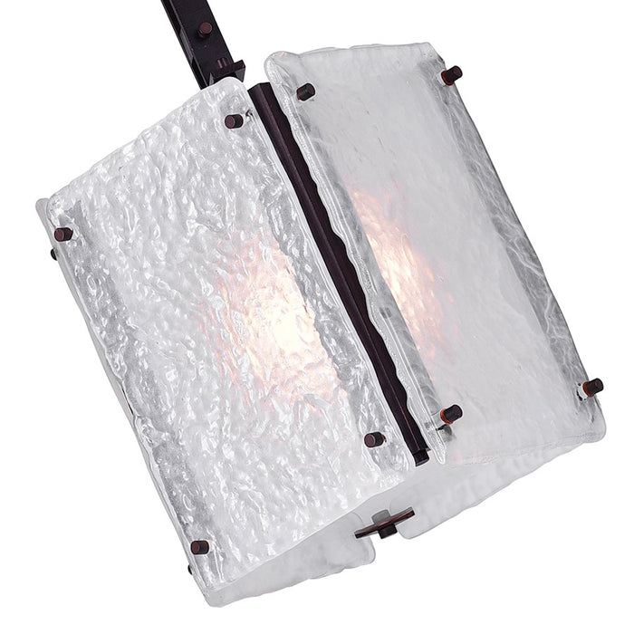 CWI Assunta 1 Light Drum Shade Mini Pendant, Black/Frosted