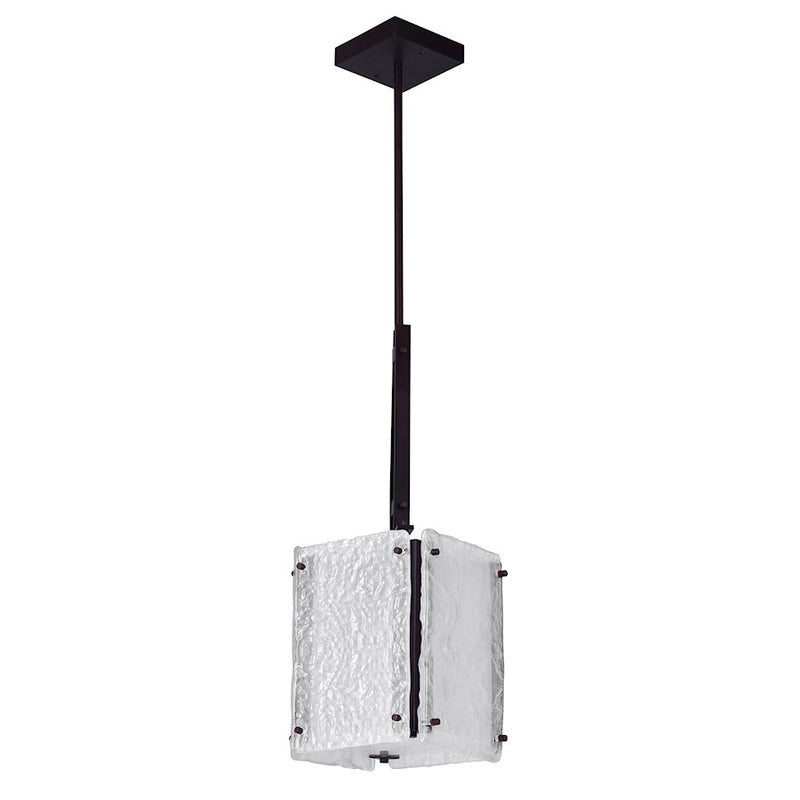 CWI Assunta 1 Light Drum Shade Mini Pendant, Black/Frosted