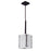 CWI Assunta 1 Light Drum Shade Mini Pendant, Black/Frosted