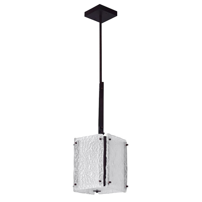 CWI Assunta 1 Light Drum Shade Mini Pendant, Black/Frosted
