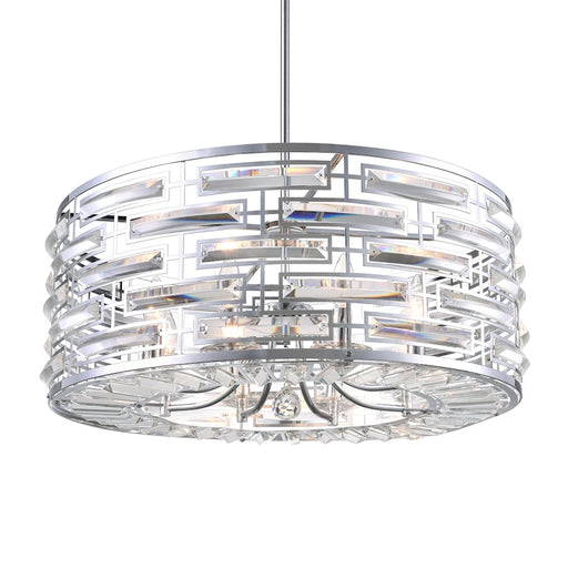 CWI Lighting Petia 8 Light Drum Shade Chandelier, Chrome