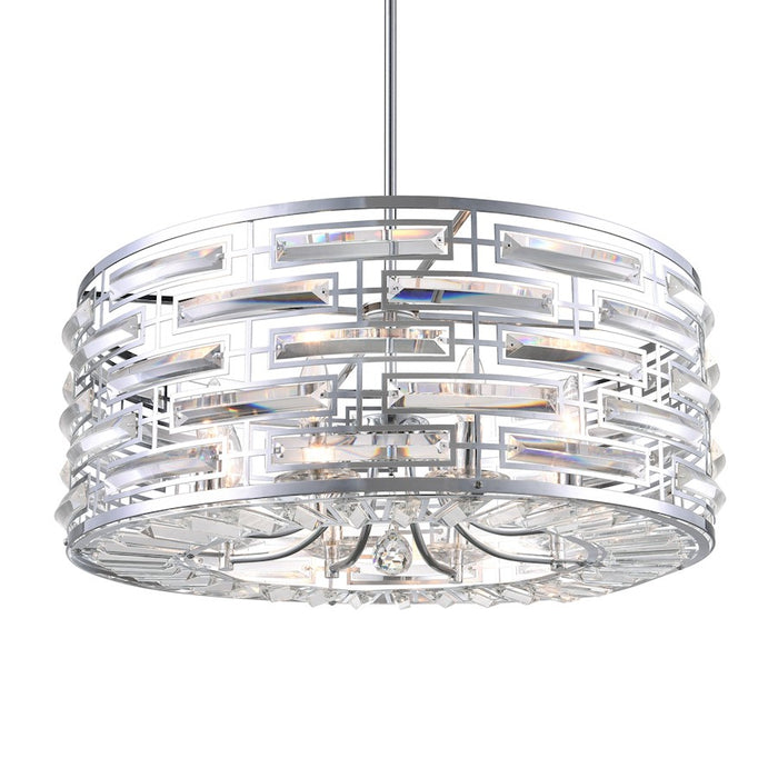 CWI Lighting Petia 8 Light Drum Shade Chandelier, Chrome