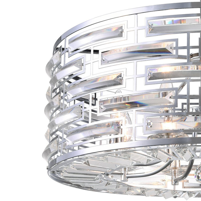 CWI Lighting Petia 8 Light Drum Shade Chandelier, Chrome