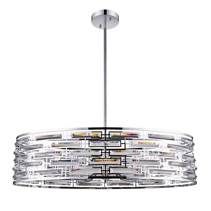 CWI Lighting Petia 8 Light Drum Shade Island Light, Chrome - 9975P39-8-601