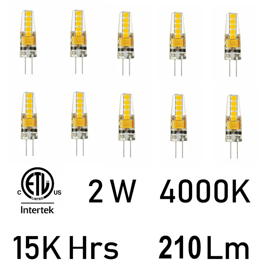 CWI Lighting Bulbs 2W 4000K LED Bulb, Clear
