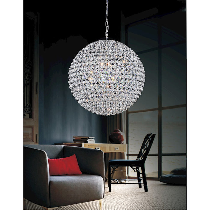 CWI Lighting Globe 26 Light Chandelier, Chrome
