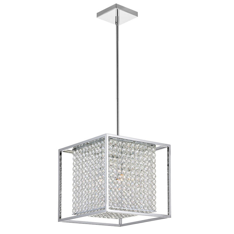 CWI Lighting Cube 3 Light Chandelier, Chrome