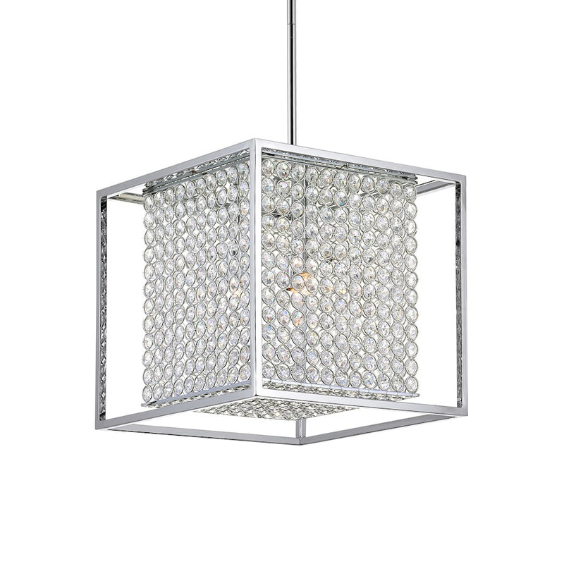CWI Lighting Cube 3 Light Chandelier, Chrome