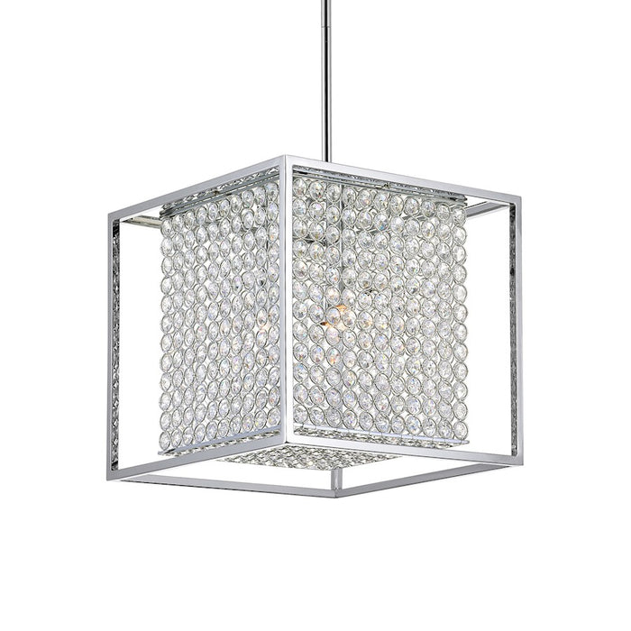 CWI Lighting Cube 3 Light Chandelier, Chrome
