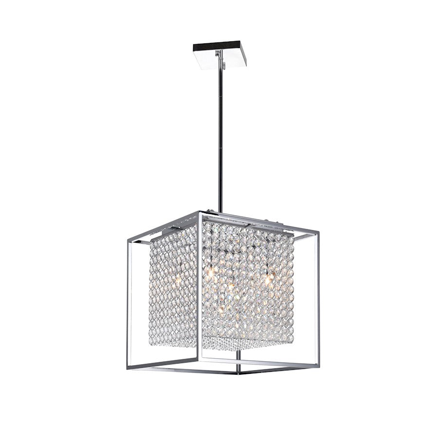 CWI Lighting Cube 5 Light Chandelier, Chrome - QS8381P14C-S