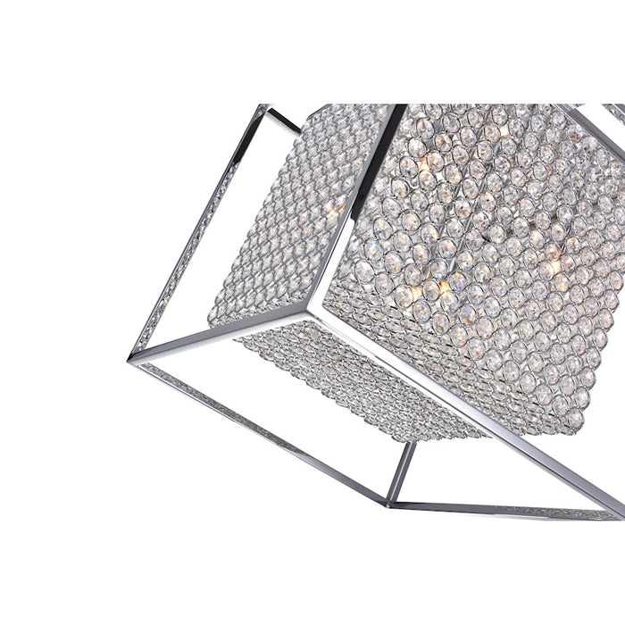 CWI Lighting Cube 5 Light Chandelier, Chrome