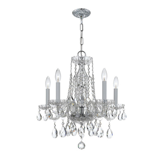 Crystorama Traditional Crystal 5 Light Mini Chandelier, Chrome
