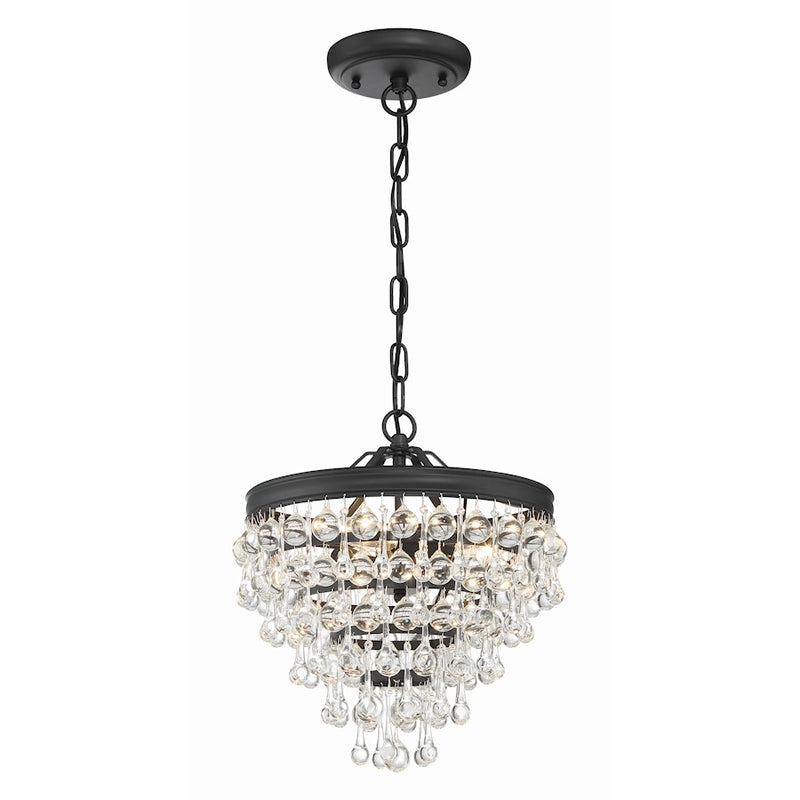 Crystorama Calypso Mini Chandelier, Matte Black