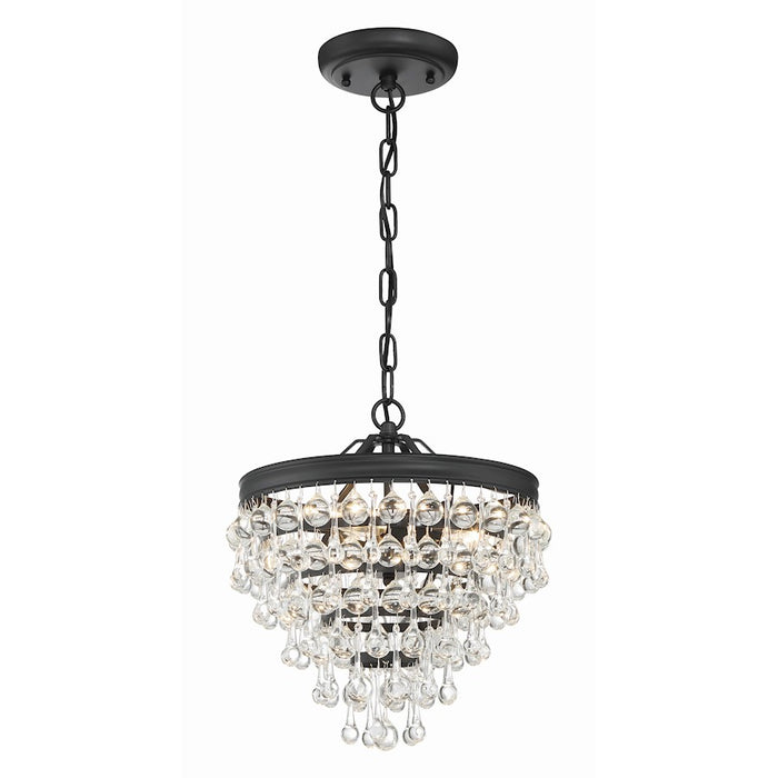 Crystorama Calypso Mini Chandelier, Matte Black