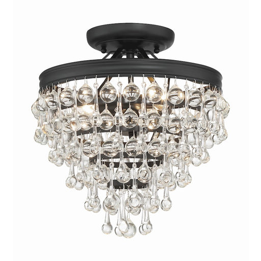 Crystorama Calypso Semi Flush Mount, Matte Black