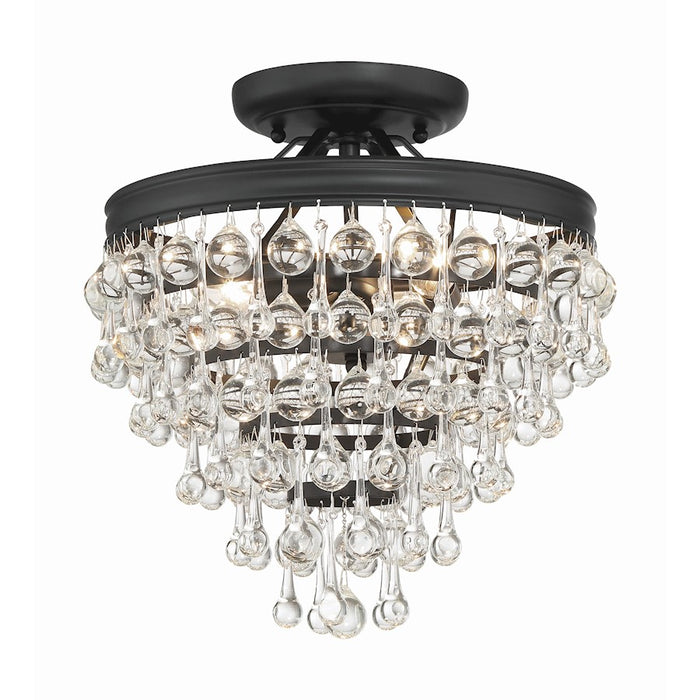Crystorama Calypso Semi Flush Mount, Matte Black