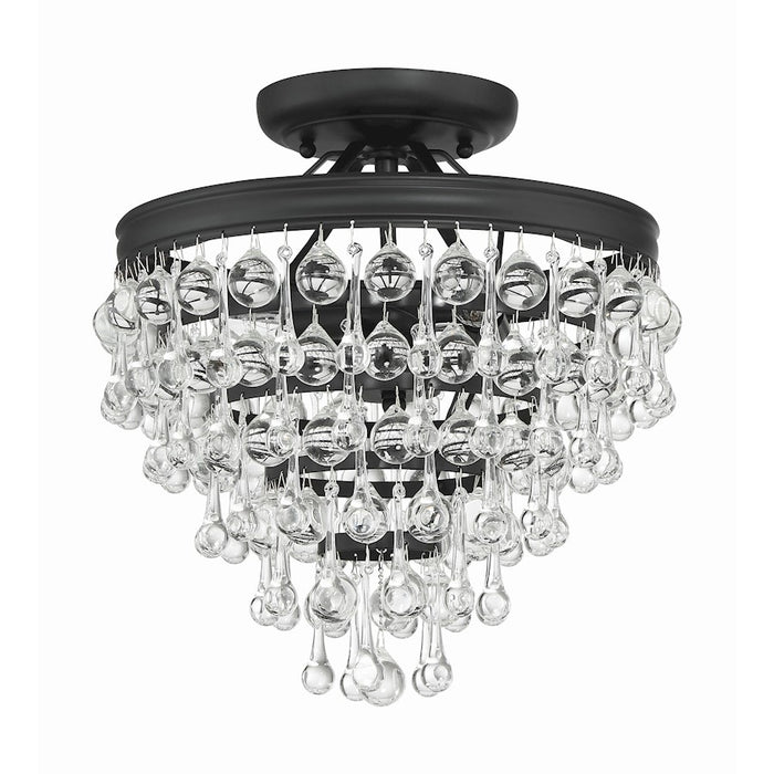 Crystorama Calypso Semi Flush Mount, Matte Black
