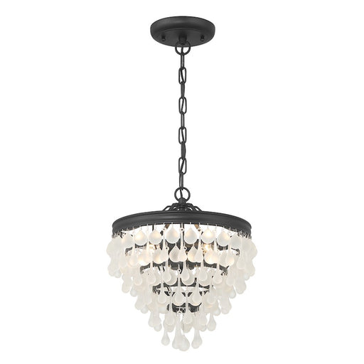 Crystorama Calypso 3 Light Pendant, Matte Black - 130-MK-FR