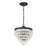 Crystorama Calypso 3 Light Pendant, Matte Black