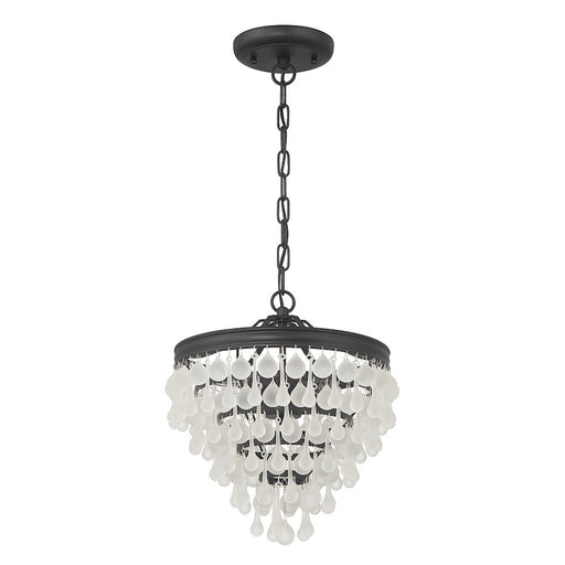 Crystorama Calypso 3 Light Pendant, Matte Black