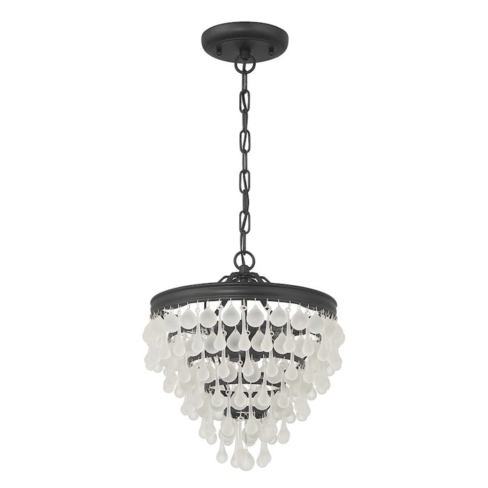 Crystorama Calypso 3 Light Pendant, Matte Black