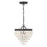 Crystorama Calypso 3 Light Pendant, Matte Black