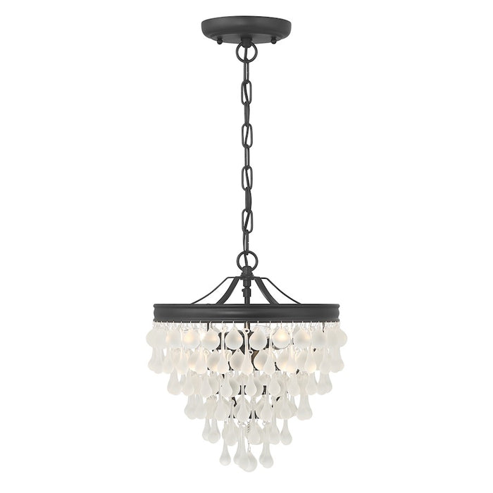 Crystorama Calypso 3 Light Pendant, Matte Black