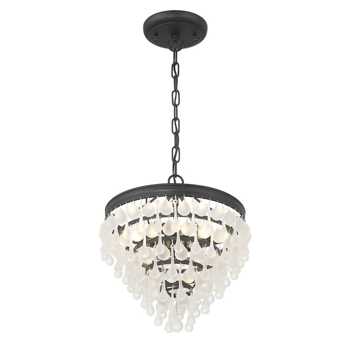 Crystorama Calypso 3 Light Pendant, Matte Black