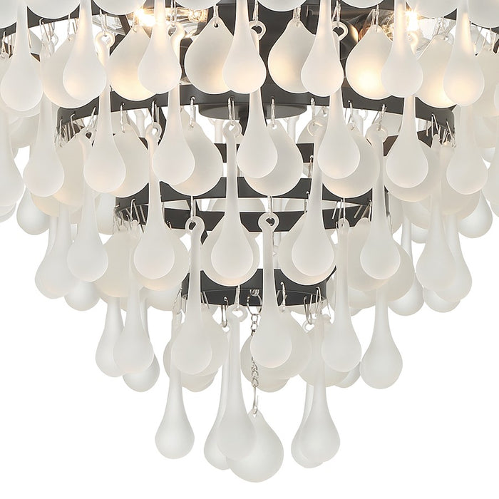 Crystorama Calypso 3 Light Pendant, Matte Black