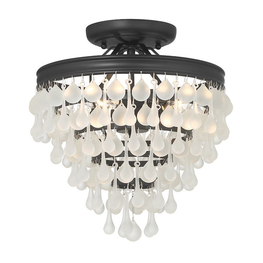 Crystorama Calypso 3 Light Semi Flush Mount, Matte Black - 130-MK-FR-CEILING