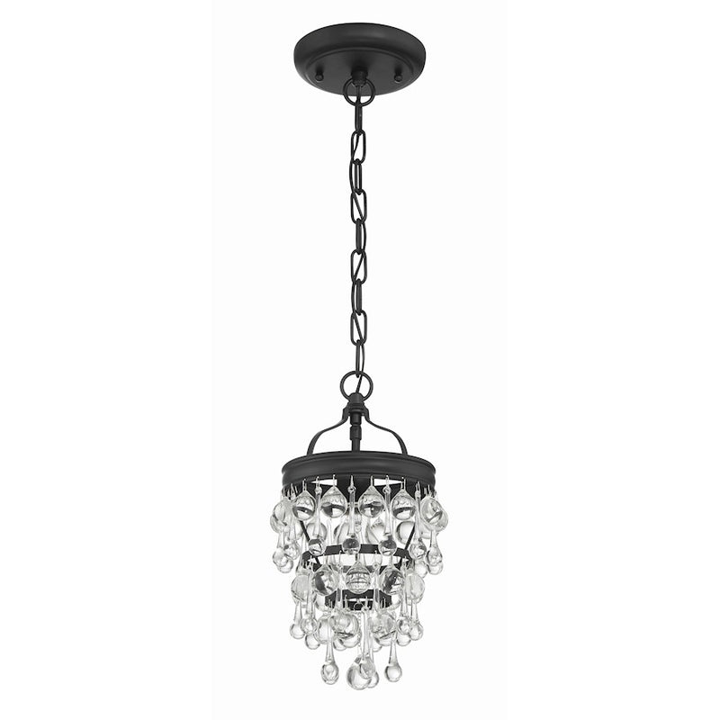 Crystorama Calypso Mini Chandelier, Matte Black