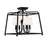 Crystorama Sylvan 4 Light Semi Flush Mount, Black Forged/Ivory