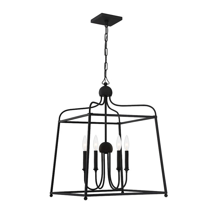 Crystorama Sylvan 4 Light Chandelier, Black Forged