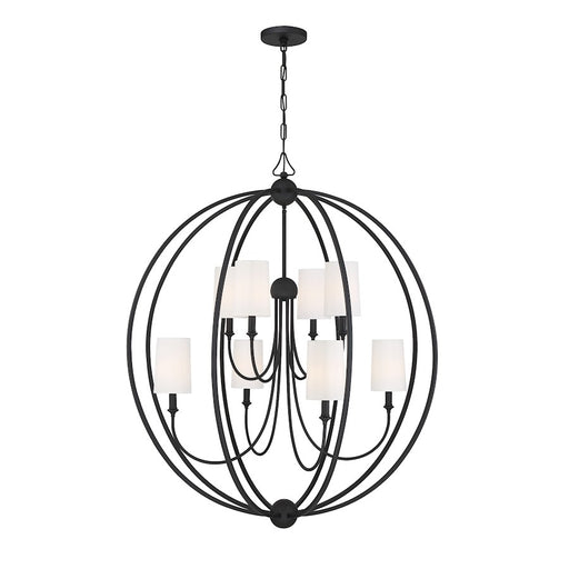 Crystorama Sylvan 8 Light Chandelier, Black Forged/Ivory