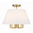 Crystorama Westwood 5 Light Semi Flush Mount, Gold/White