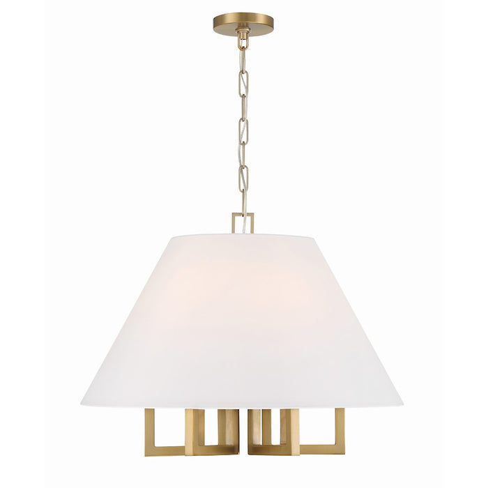 Crystorama Westwood 6 Light Chandelier, Vibrant Gold/White